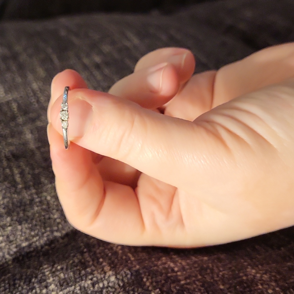 Sterling Silver Diamond Band